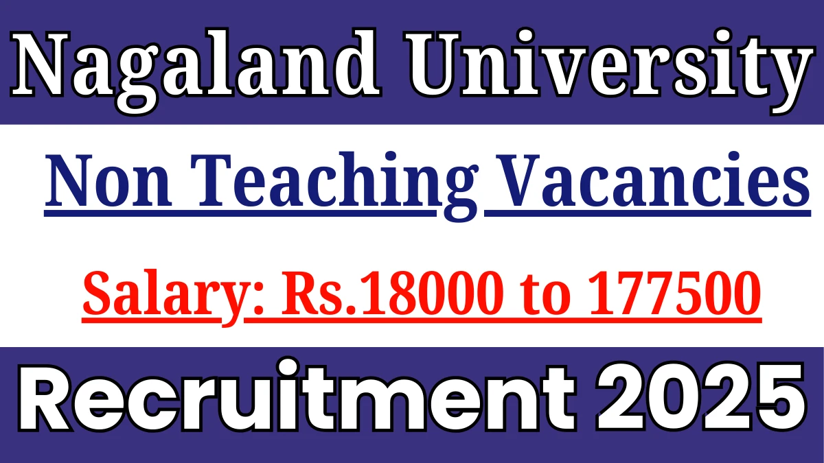 Nagaland University Non-teaching Recruitment 2025