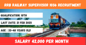 RRB Railway Supervisor 1036 Recruitment