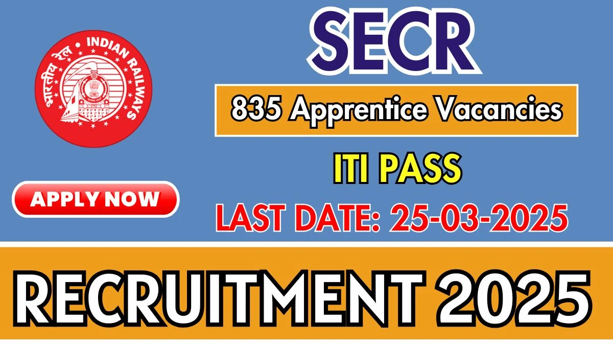 SECR Apprentices Recruitment 2025 Job Posts 835 Vacancies