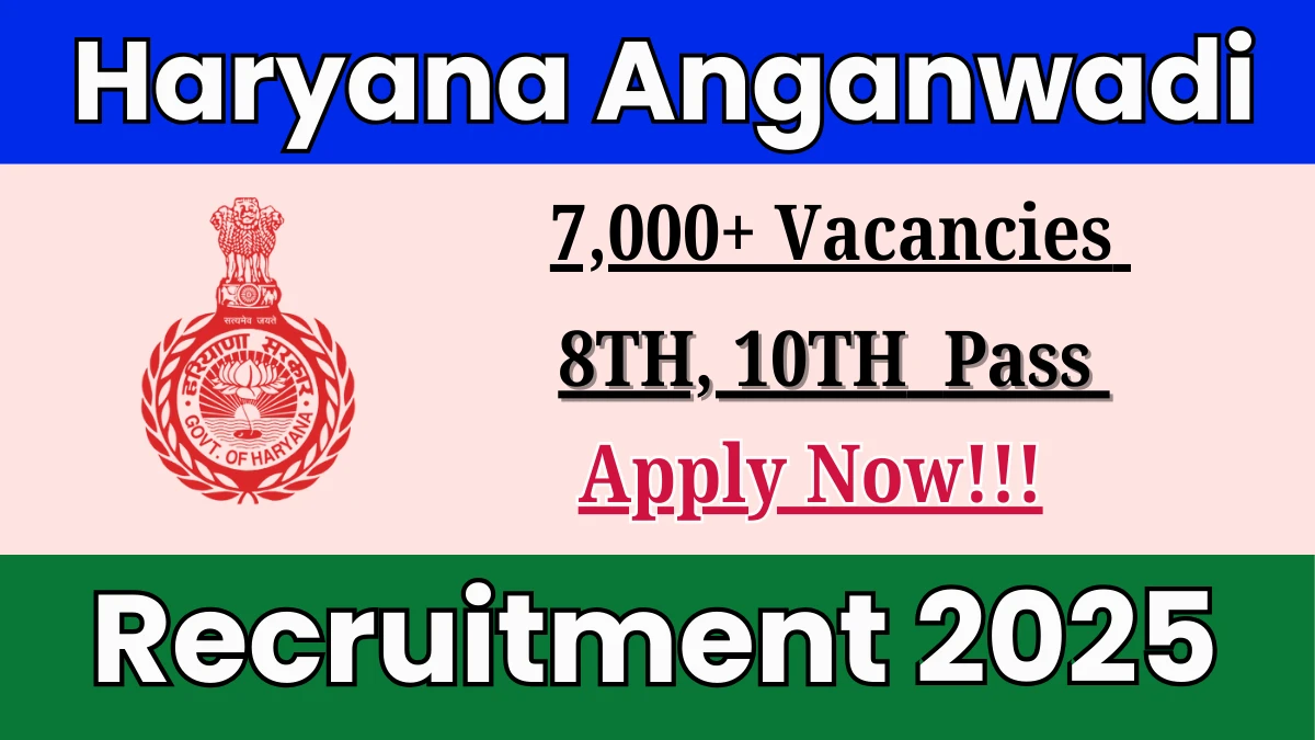 Anganwadi Worker Recruitment 2025 for 7106 Vacancies