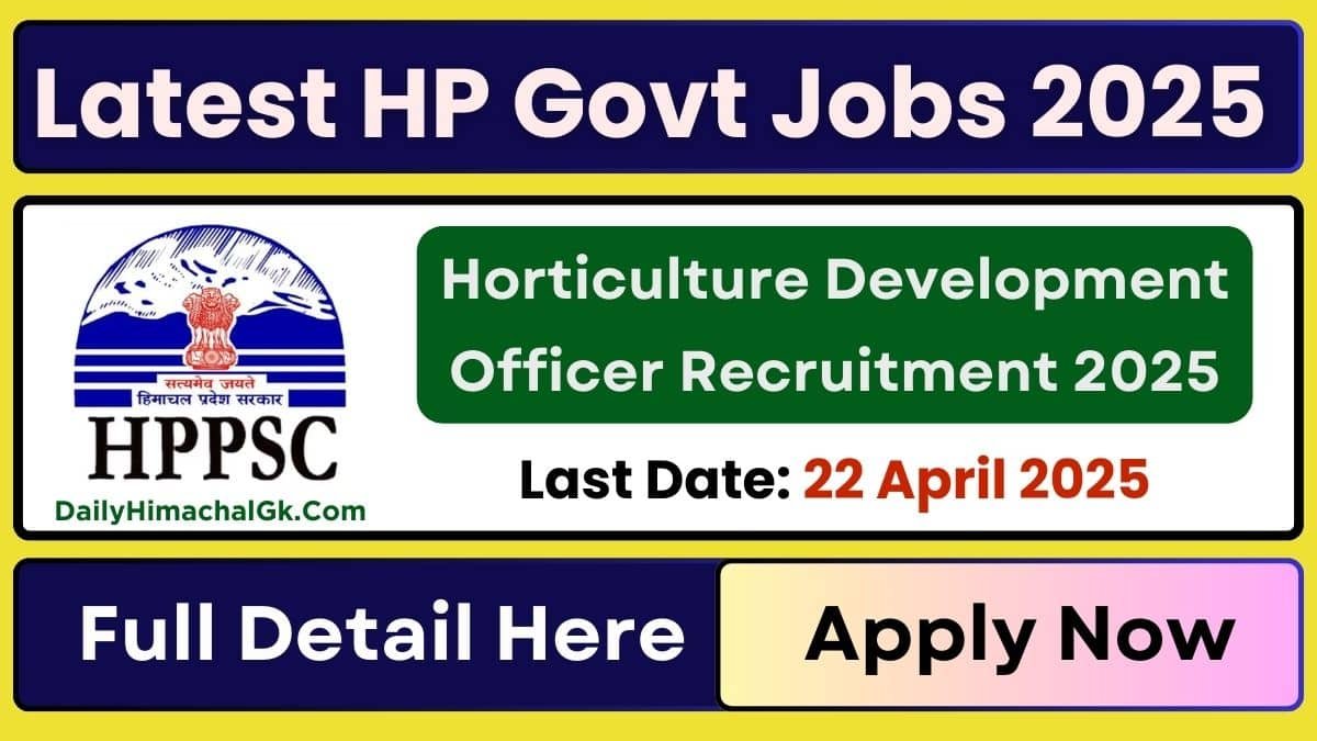 HPPSC Horticulture Development Officer Recruitment 2025