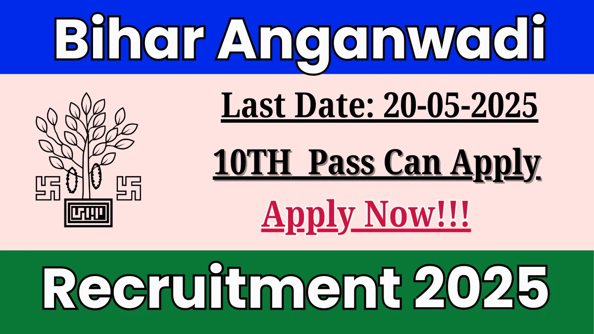 ICDS Bihar Anganwadi Workers Recruitment 2025 for 33 Vacancies
