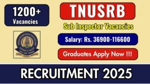TNUSRB SI Recruitment 2025 for 1299 Vacancies