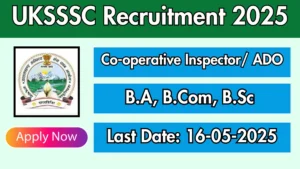 UKSSSC Co-operative Inspector Recruitment 2025 for 45 Vacancies