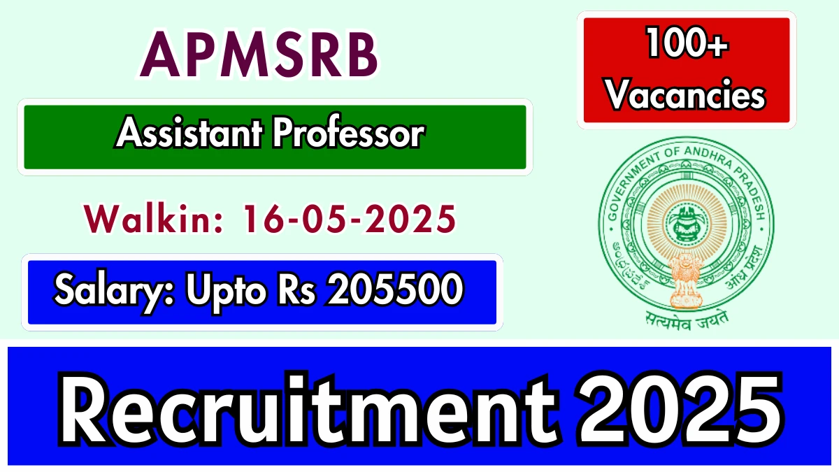 APMSRB Assistant Professor Recruitment 2025