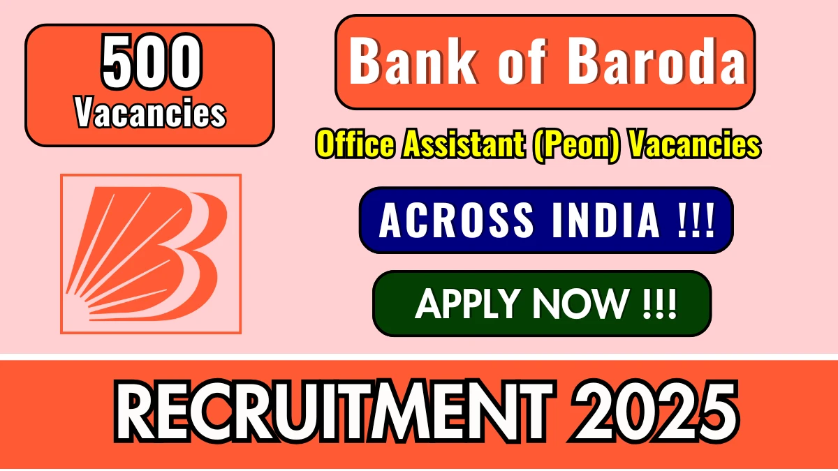 BOB Office Assistant Recruitment 2025 for 500 Vacancies