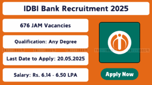 IDBI Bank Recruitment 2025 for 676 Vacancies
